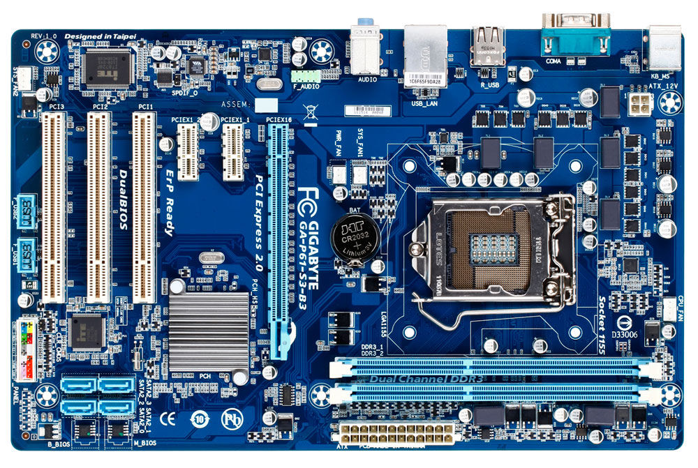 GIGABYTE GA-P61-S3-B3 motherboard Intel® H61 LGA 1155 (Socket H2) ATX
