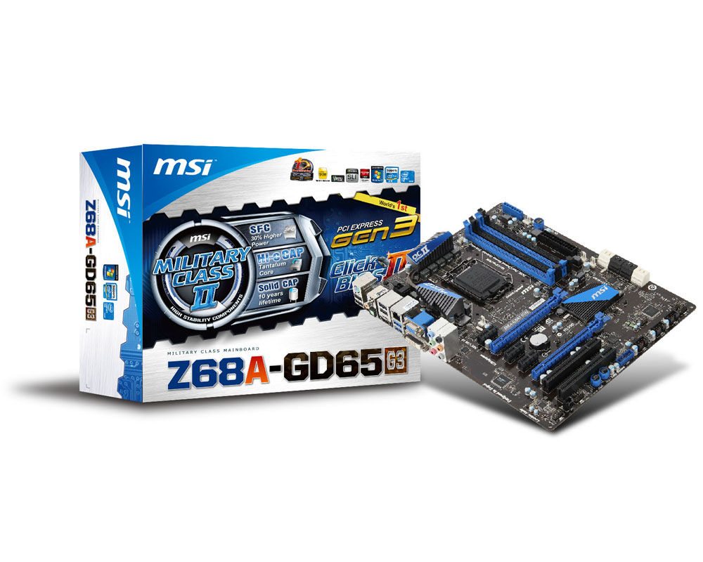 MSI Z68A-GD65 (G3) Intel Z68 LGA 1155 (Socket H2) ATX