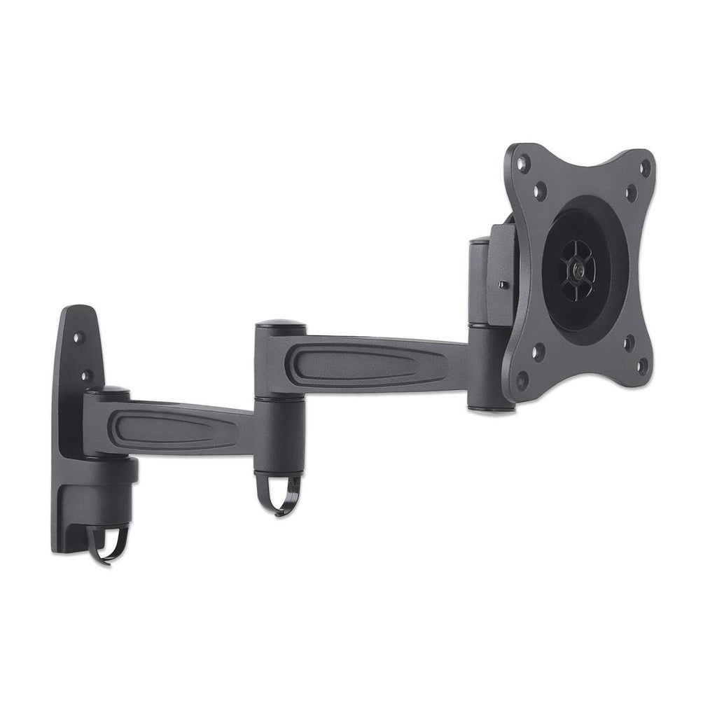 Manhattan Wall Mount for TV & Monitors (Full Motion), For screens 13" to 27", VESA compatibility: 75x75mm and 100x100mm - check the dimensions of the four mounting holes on back of screen to ensure it fits, Max 15kg, Black, Bracket, Lifetime Warranty