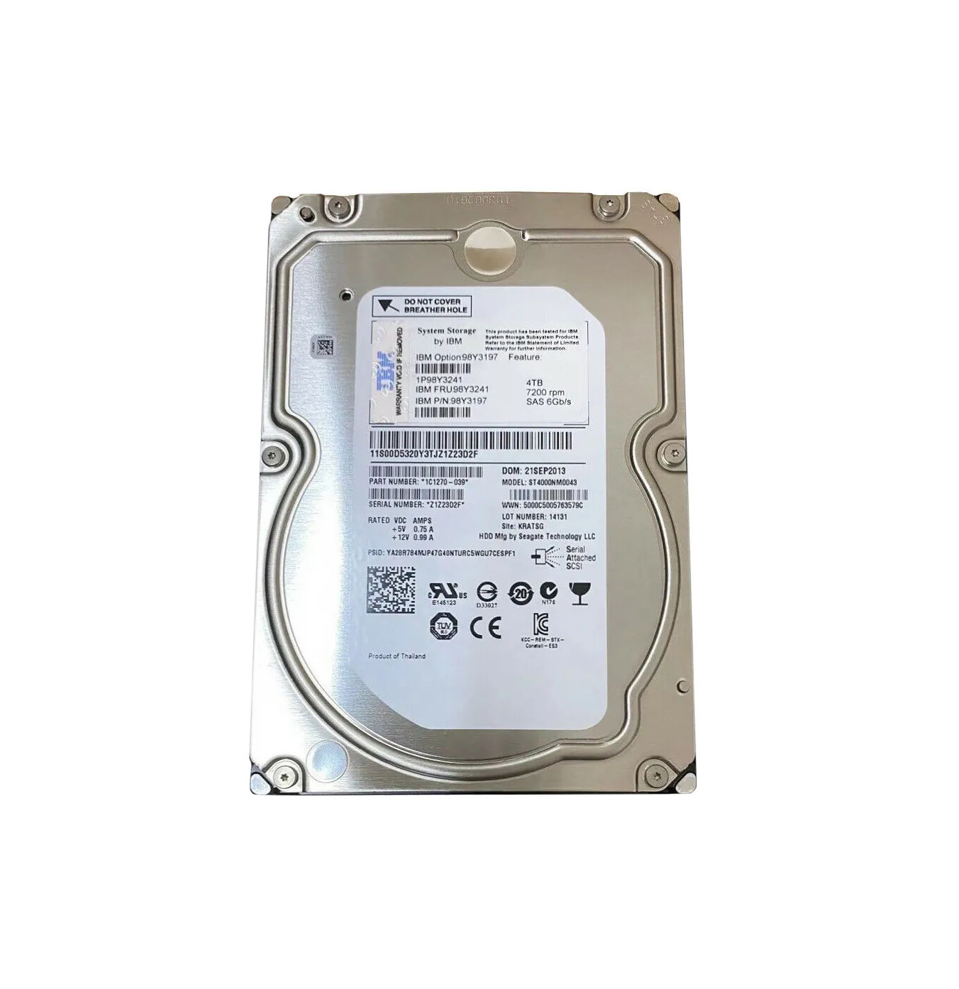 98Y3197 - IBM 4TB 7200RPM SAS 6Gb/s 3.5-in Hard Drive