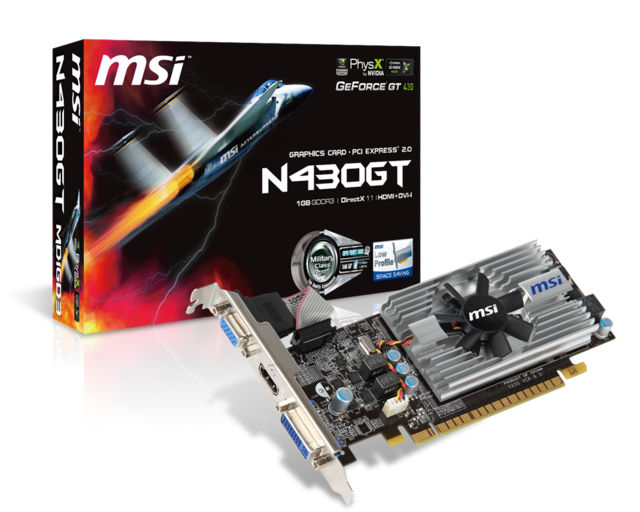 MSI N430GT-MD1GD3/LP2 graphics card NVIDIA GeForce GT 430 1 GB GDDR3