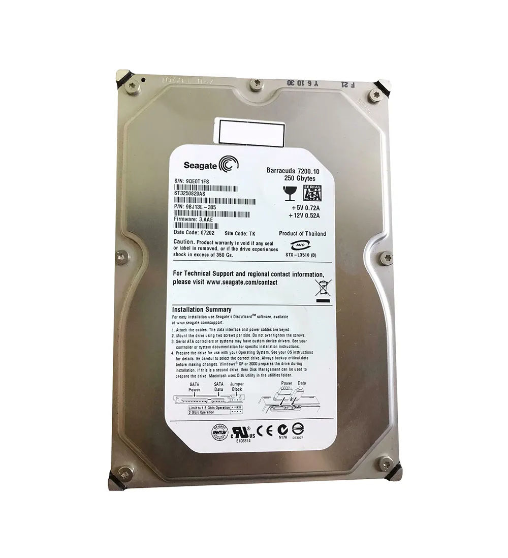 9BJ13E-305 - Seagate 250GB 7200RPM SATA 3Gb/s 3.5-in Hard Drive