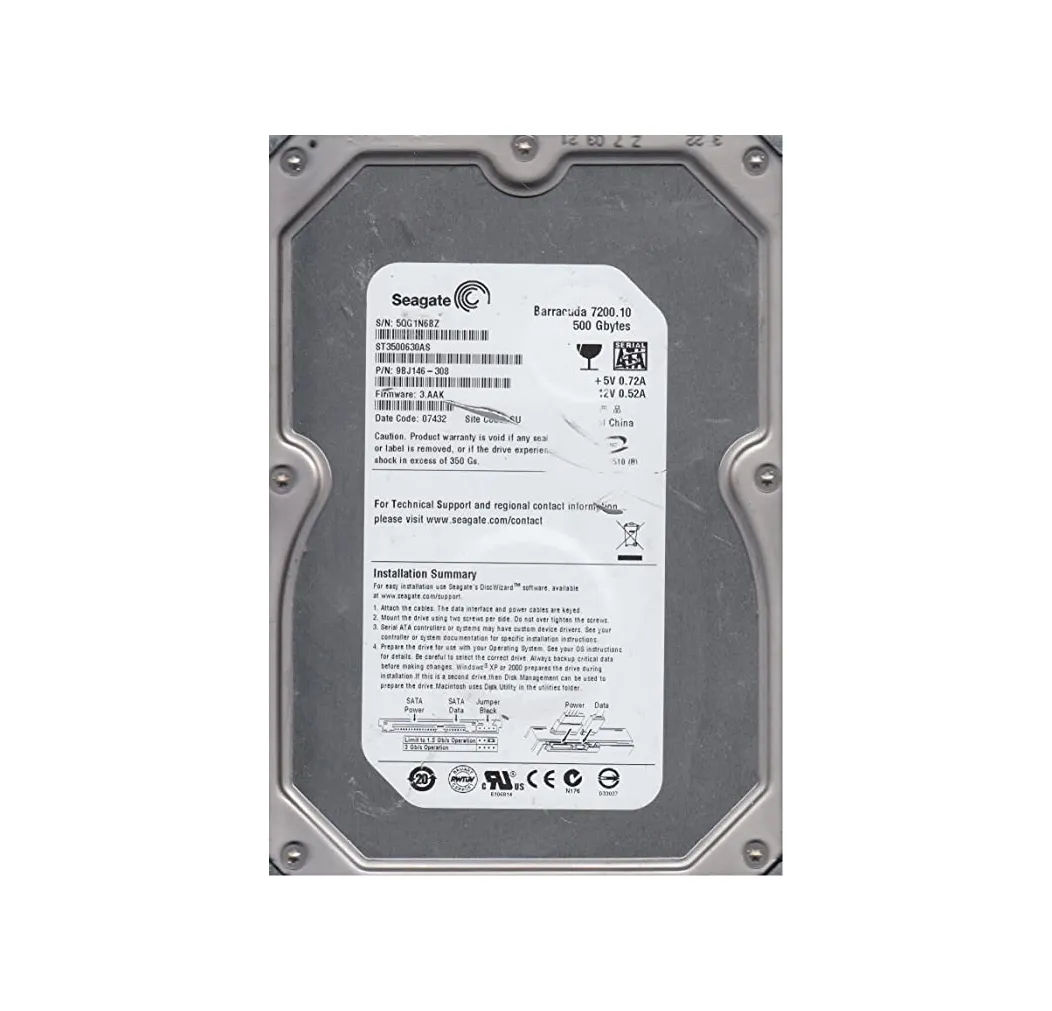 9BJ146-308 - Seagate 7200.1 500GB 7.2K SATA 3Gb/s NCQ 3.5" HDD
