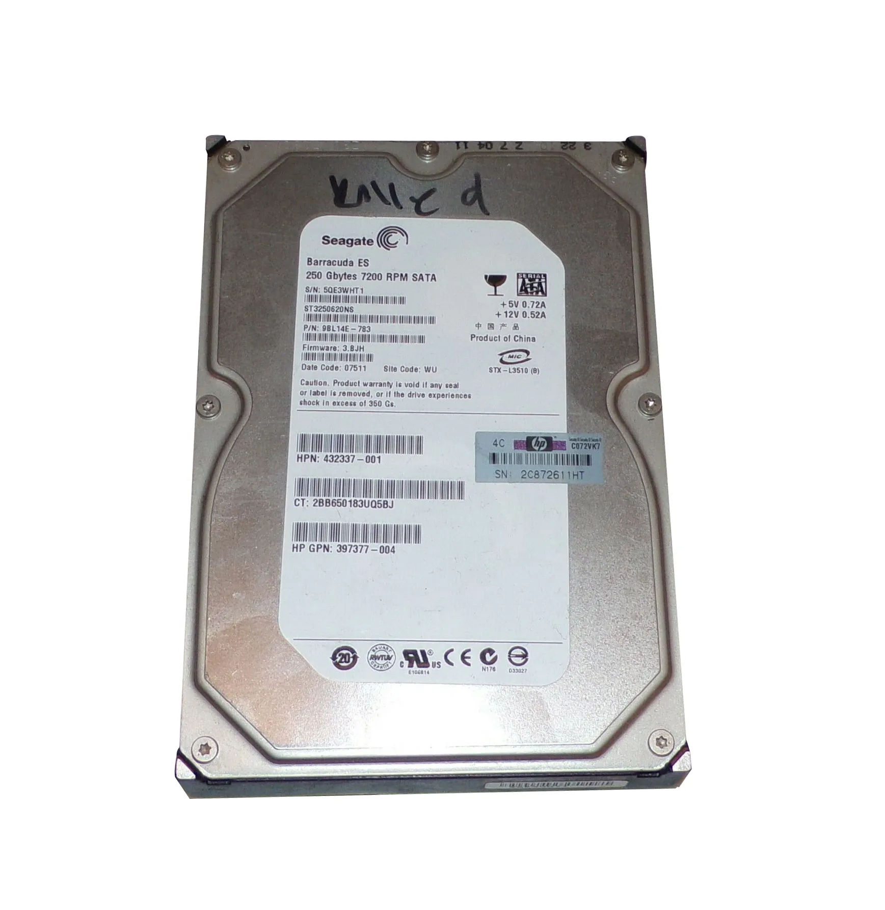 9BL14E-783 - Seagate 250GB 7200RPM SATA 3Gb/s 3.5-in Hard Drive