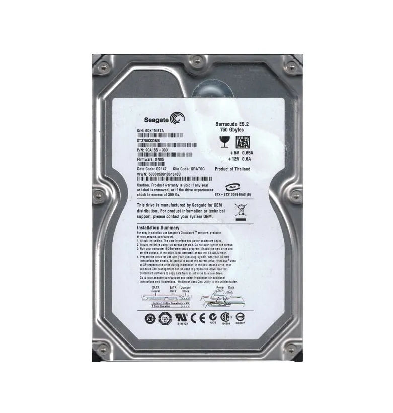 9CA156-303 - Seagate 750GB 7200RPM SATA 3Gb/s 3.5-in Hard Drive