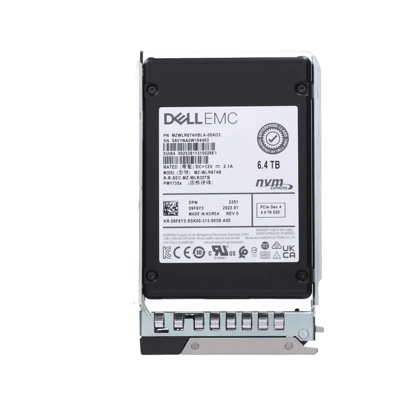 9F6Y3 - Dell 6.4TB PCI Express NVMe TLC 2.5" Solid State Drive