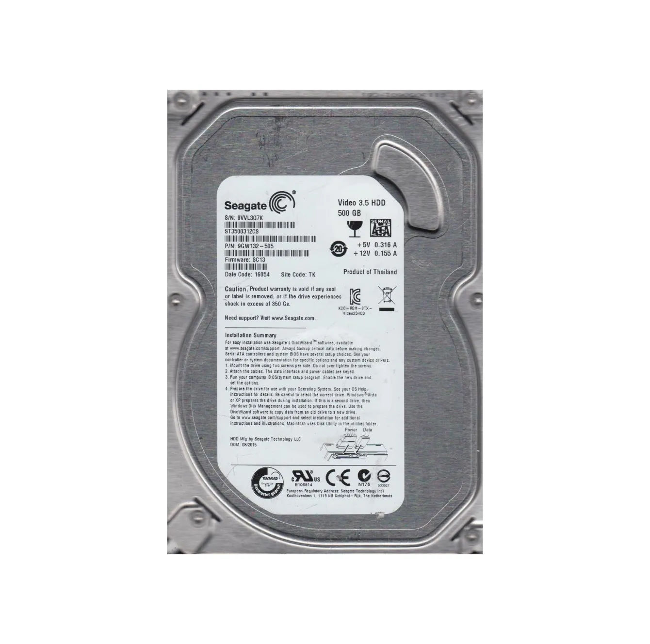 9GW132-505 - Seagate 500GB 5900RPM SATA 3Gb/s 3.5-in Hard Drive