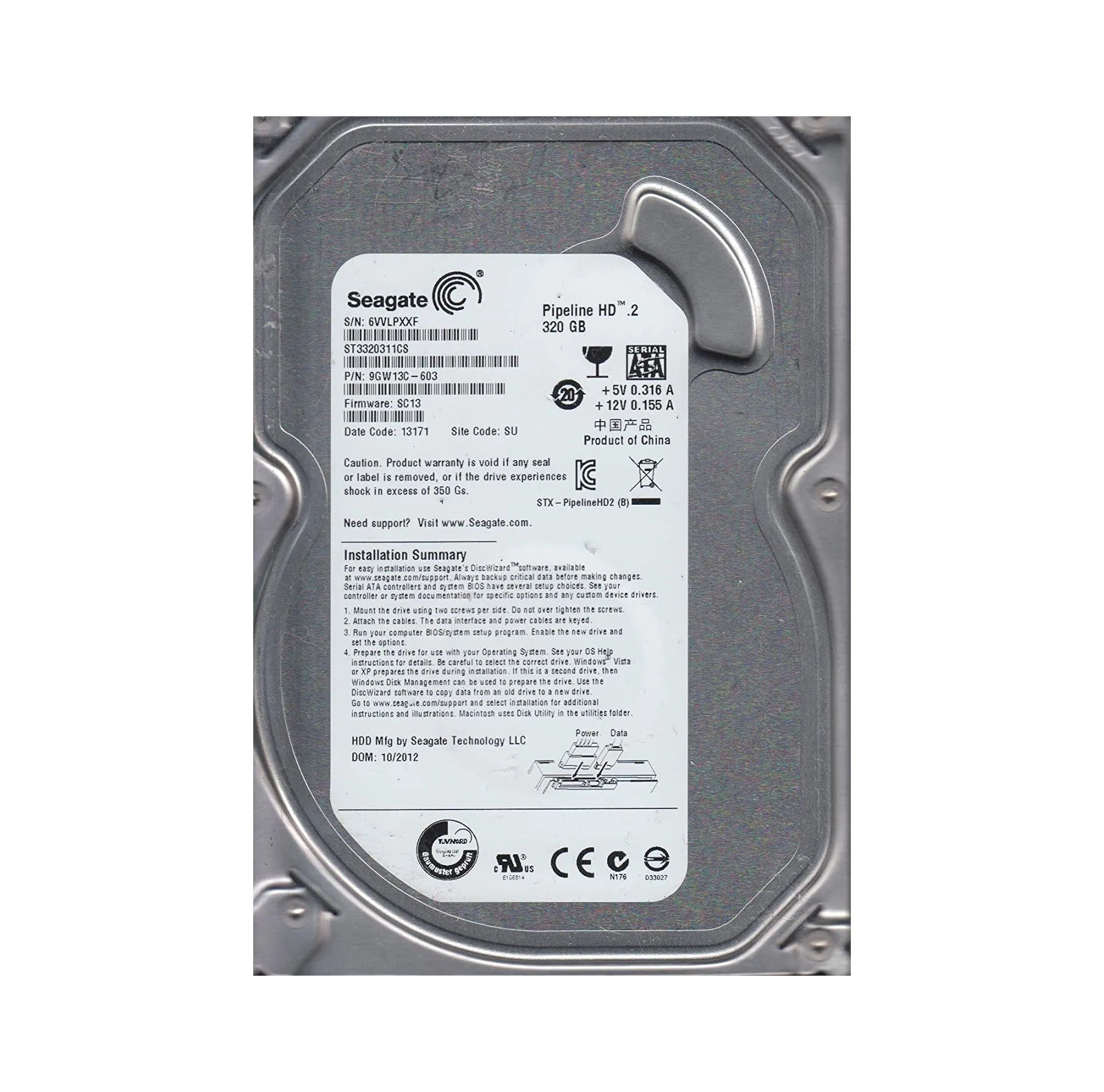 9GW13C-603 - Seagate 320GB 5900RPM SATA 3Gb/s 3.5-in Hard Drive