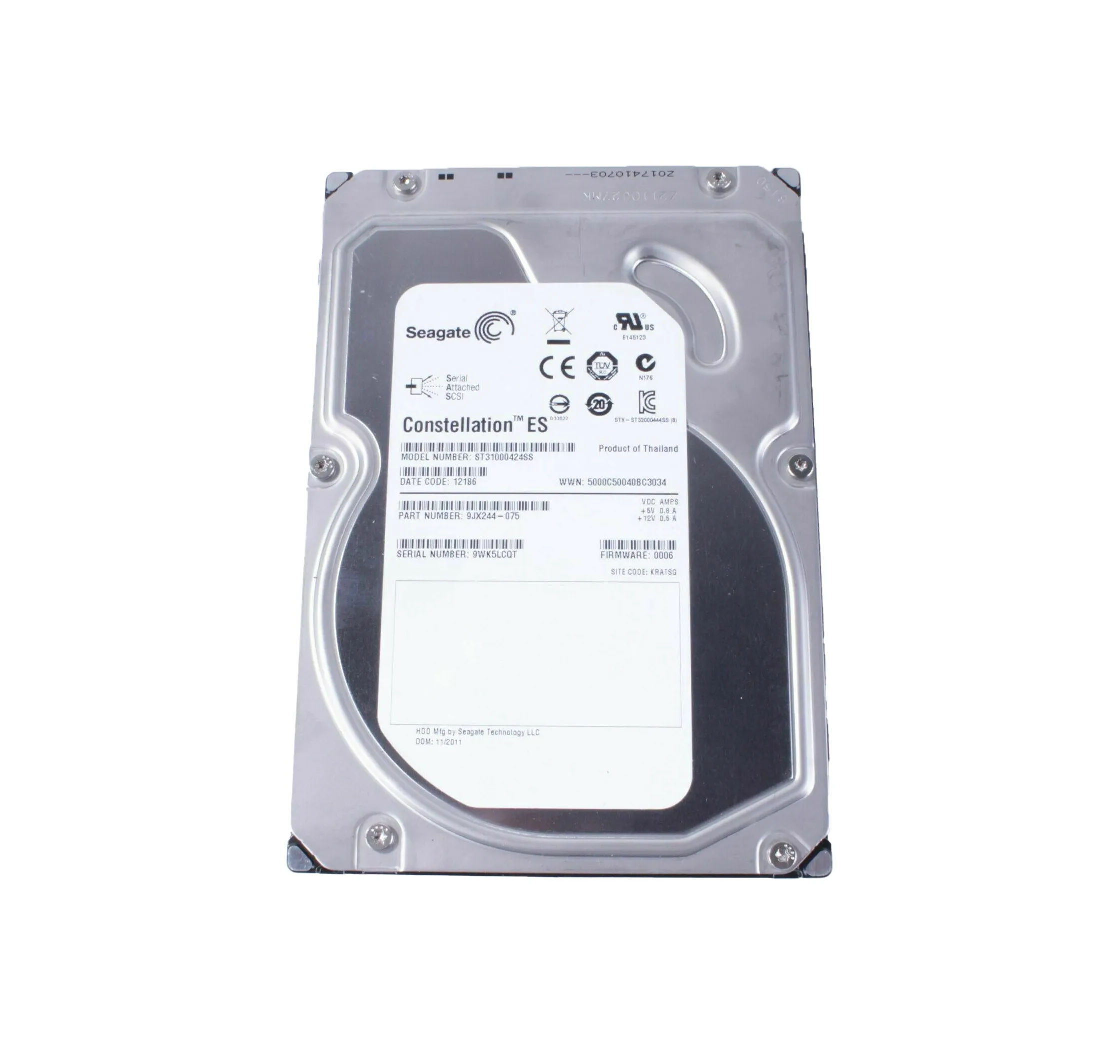 9JX244-075 - Seagate 1TB 7200RPM SAS 6Gb/s 3.5-in Hard Drive