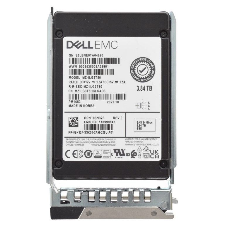 9N32F - Dell 3.84TB SAS Triple-Level Cell SFF 2.5" Solid State Drive
