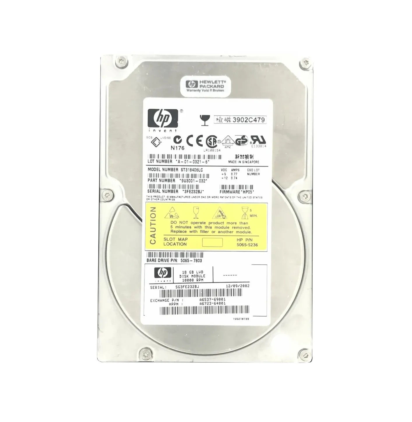 9U3001-032 - Seagate 18.4GB 10000RPM SCSI 160MB/s 3.5-in Hard Drive