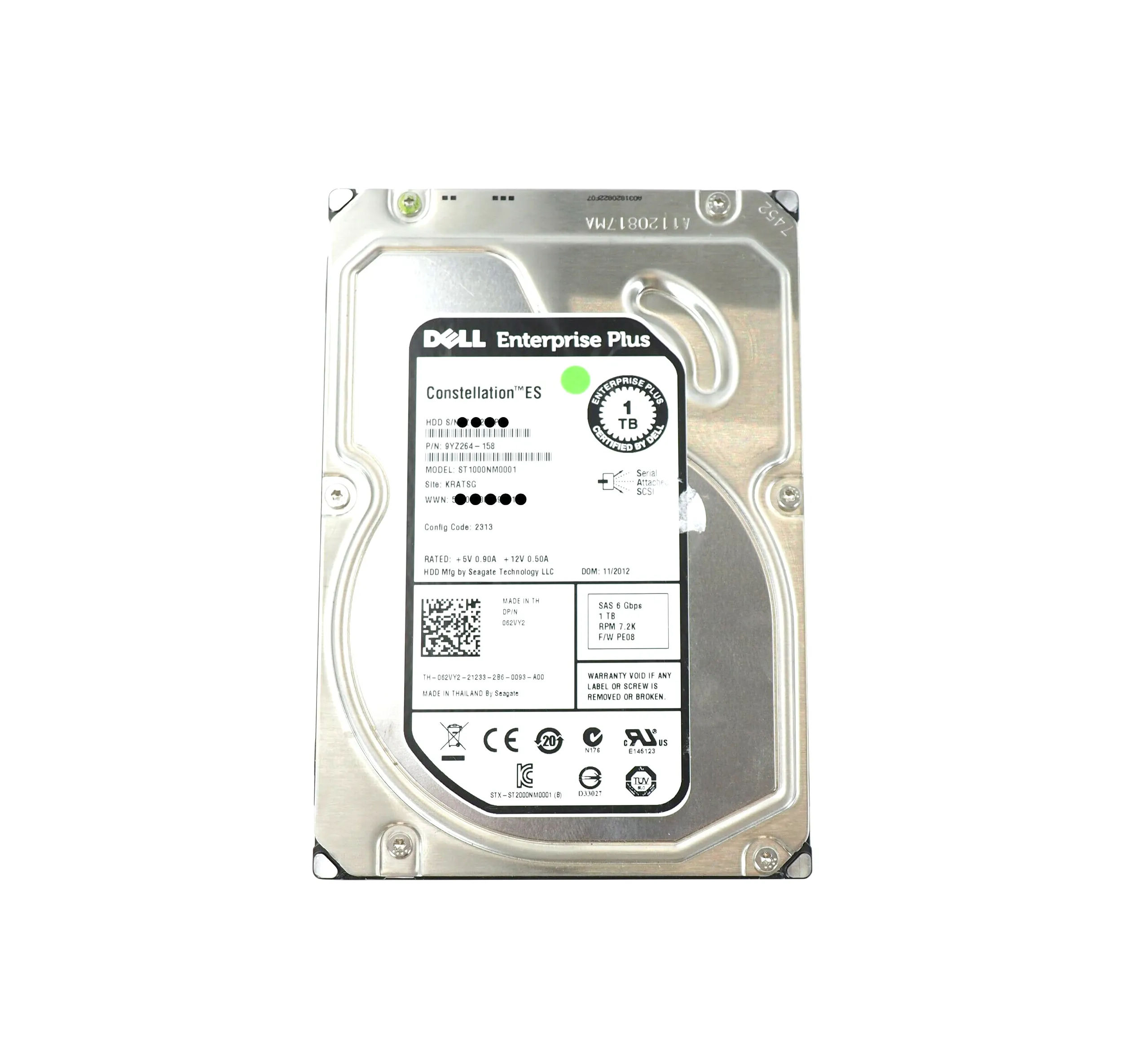 Seagate 9YZ264-158 Constellation ST1000NM0001 SAS Enterprise HDD