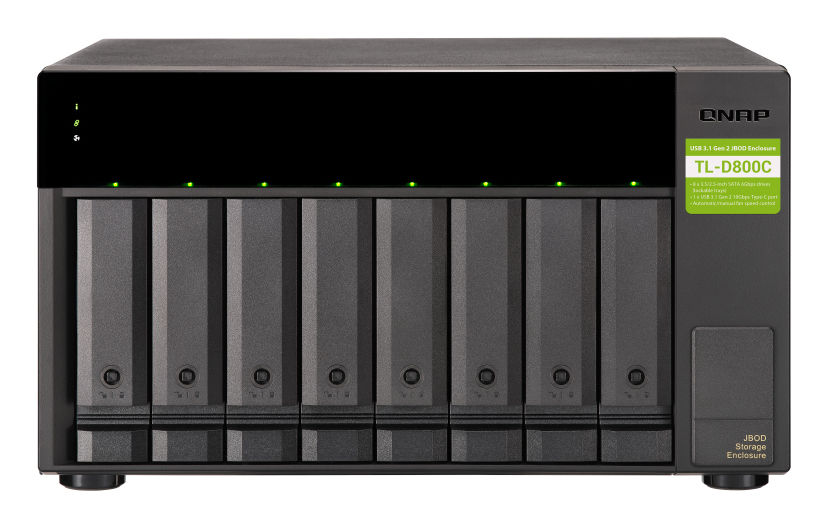 QNAP TL-D800C storage drive enclosure HDD/SSD enclosure Black, Grey 2.5/3.5"