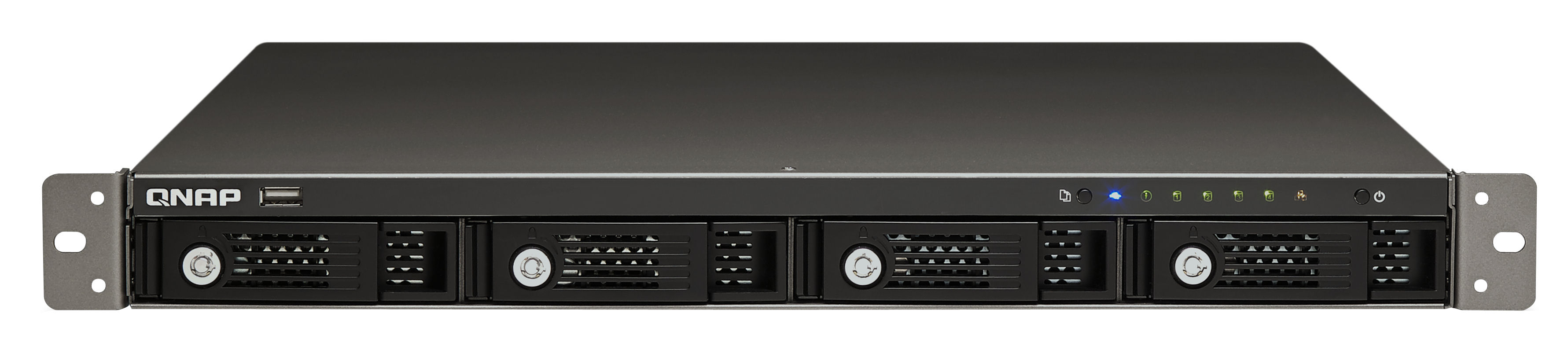 QNAP TS-412U, 16 TB Rack (1U) Marvell 6281 0.25 GB DDR2 Linux Black
