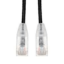 ADD-7FSLCAT6A-BK - 7FT BLACK CAT 6A SLIM PVC ETHERNET CABLE SNAGLESS CLEAR-CLAW RJ-45 M/M