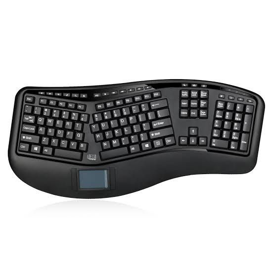 ADE-WKB-4500UB - ADESSO 2.4GHZ WIRELESS TRU-FORM MEDIA 3D ERGONOMIC TOUCHPAD KEYBOARD, WITH SP