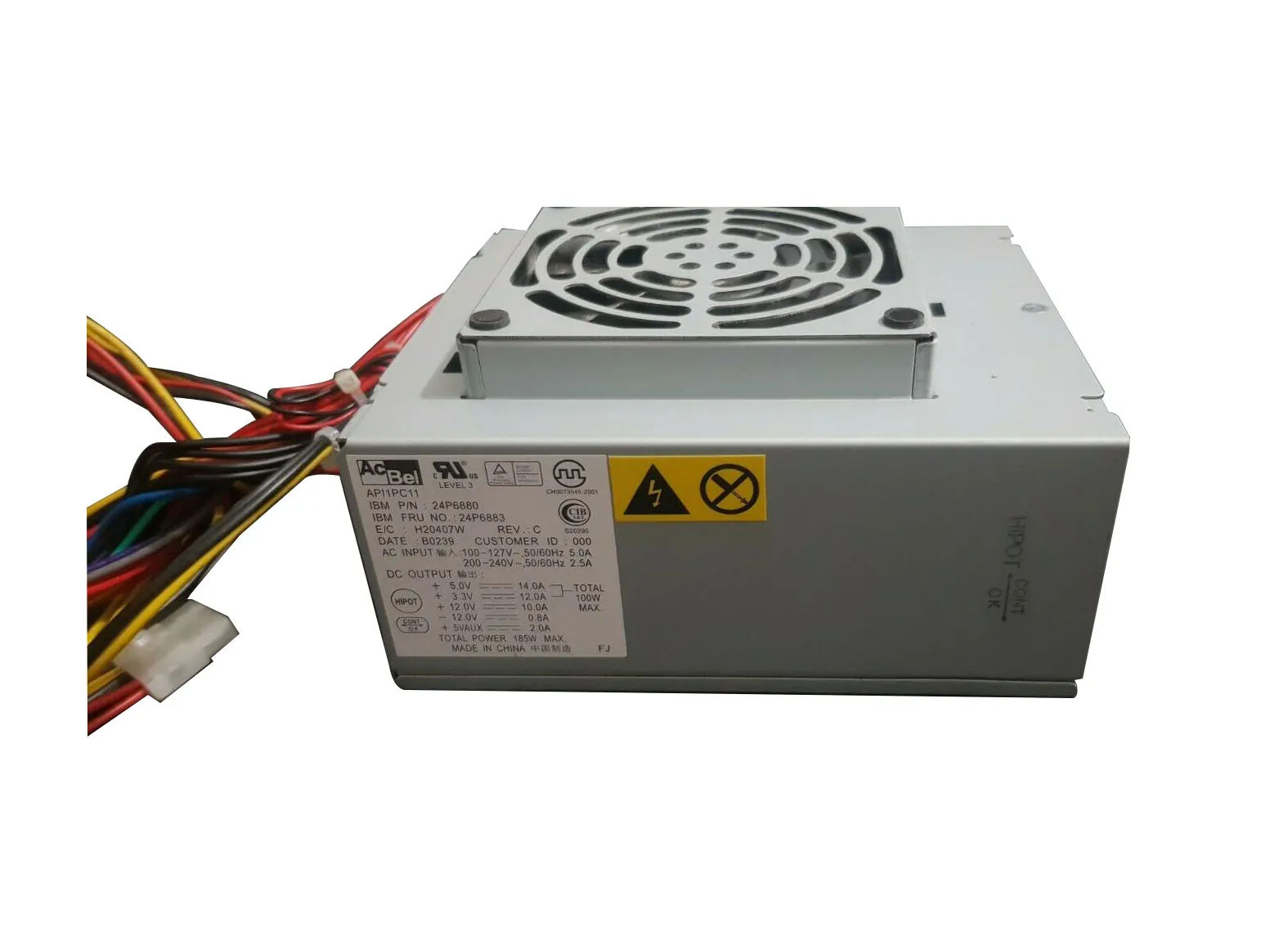 API1PC11 - AcBel 185-Watts 200-240V 2.5A 20-Pin ATX Power Supply