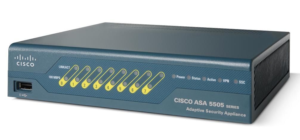 ASA5505-BUN-K9, Cisco ASA 5500 Series Firewall, 10 users/8 ports/3DES-AES