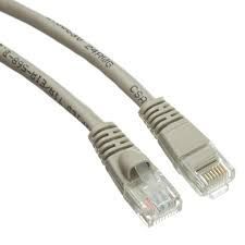 1FT CAT5E PATCH CABLE, UTP, GRAY PVC JACKET, 24AWG, T568B, 50 MICRON, GOLD PLATE