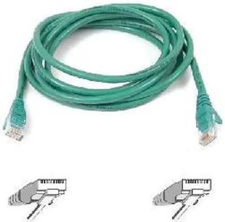 2FT CAT5E PATCH CABLE, UTP, GREEN PVC JACKET, 24AWG, T568B, 50 MICRON, GOLD PLAT