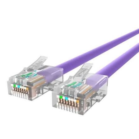 2FT CAT5E PATCH CABLE, UTP, PURPLE PVC JACKET, 24AWG, T568B, 50 MICRON, GOLD PLA