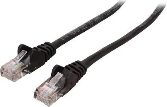 3FT CAT5E SNAGLESS PATCH CABLE, UTP, BLACK PVC JACKET, 24AWG, T568B, 50 MICRON,