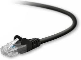 4FT CAT5E PATCH CABLE, UTP, BLACK PVC JACKET, 24AWG, T568B, 50 MICRON, GOLD PLAT