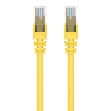 5FT CAT5E SNAGLESS PATCH CABLE, UTP, YELLOW PVC JACKET, 24AWG, T568B, 50 MICRON,