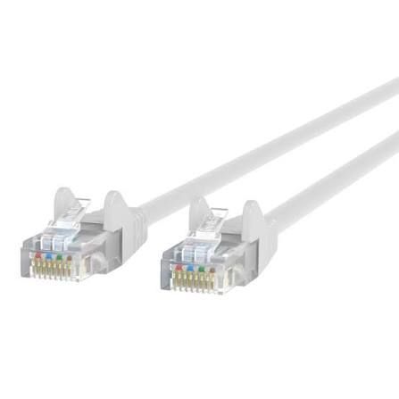 50FT CAT5E PATCH CABLE, UTP, WHITE PVC JACKET, 24AWG, T568B, 50 MICRON, GOLD PLA