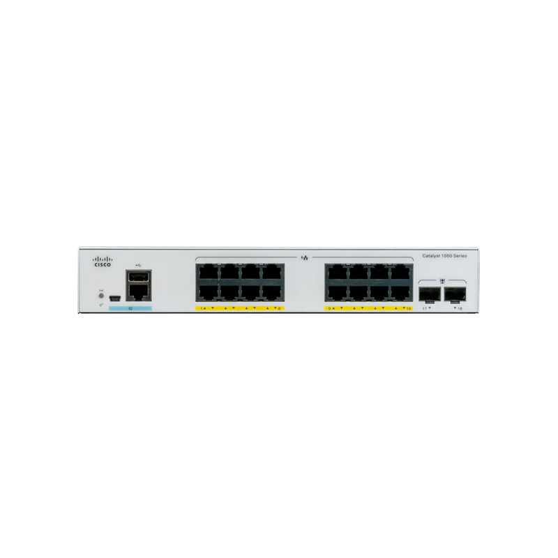 C1000-16T-E-2G-L, Cisco C1000 Switch, 16x GE ports/2x 1G SFP/Ext PS