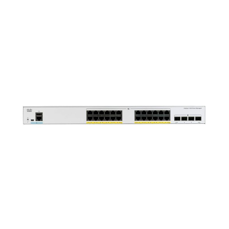 C1000-24T-4G-L, Cisco Catalyst 1000 Switch, 24xGigabit Ethernet/4x1G SFP Uplink/No Fan & PSU