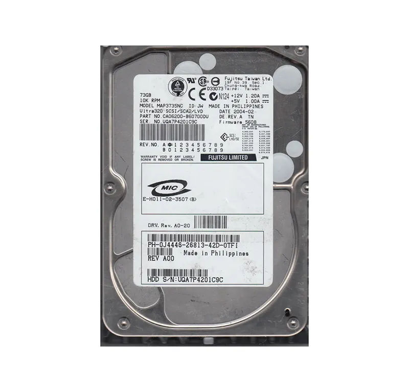 CA06200-B60700DU - Fujitsu 73.5GB 10K RPM SCSI U320 80p 3.5-in HDD