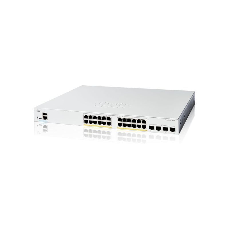 C1200-24FP-4G, Cisco Catalyst 1200 Switch, 24xPoE+ 375W/4xSFP/Rack-mountable