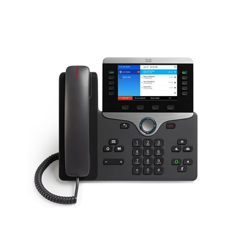 CP-8841-3PCC-K9, Cisco 8841 IP Phone, Black/Silver/Wired/5" Display