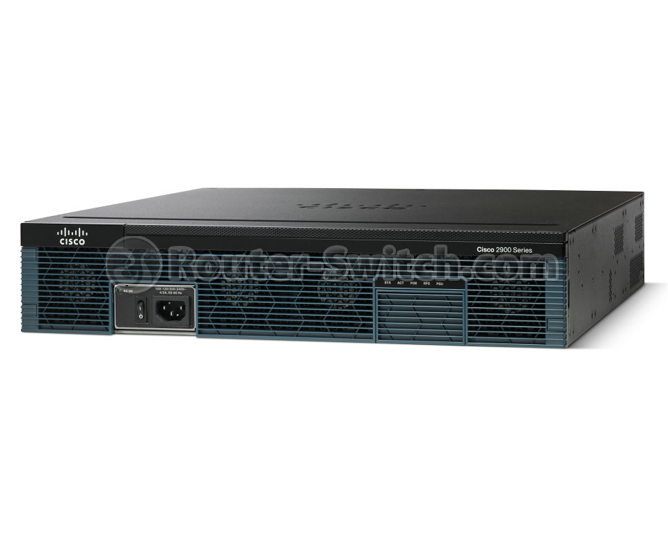 CISCO2951-SEC/K9, Cisco 2951 Integrated Services Router, 3 onboard GE/4 EHWIC slots/512MB DRAM