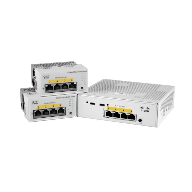 CMICR-4PC, Cisco Catalyst Micro Switch, 1x copper uplink/1x SFP uplink/Wall-jack deployment