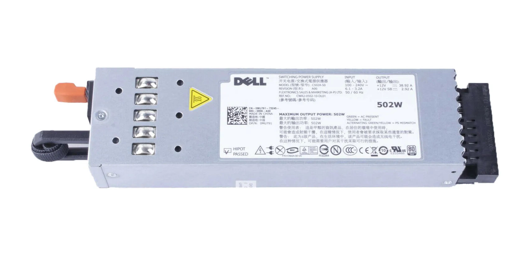 CWA2-0502-10-DL01 - FLEXTRONICS 502-Watts 100-240V Power Supply