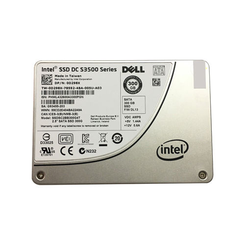D298X - Dell 300GB DC S3500 2.5 inch MLC 6Gb/s SATA SSD