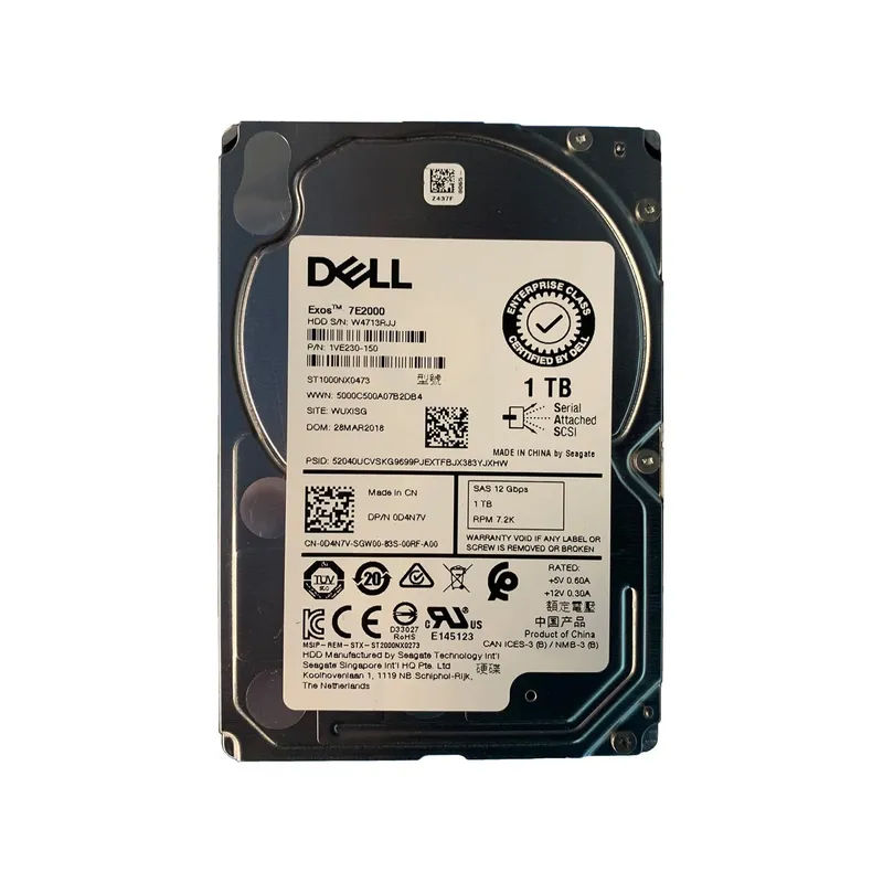 D4N7V - Dell 1TB 7200RPM SAS 6Gb/s 2.5-Inch Hard Drive