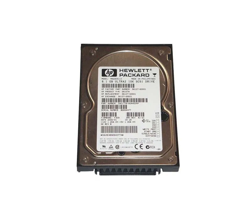 D6107A - HP 9.1GB 10000RPM Ultra-2 Wide SCSI 80-Pin 3.5-in HDD