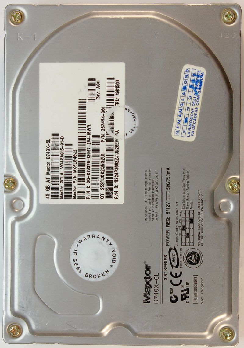 Maxtor DiamondMax Plus D740X-6L 40GB/80GB 7200RPM IDE Hard Drive