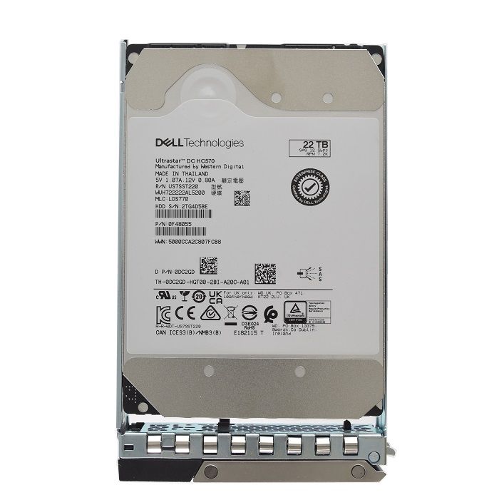 DC2GD - Dell 22TB 7200RPM SAS 12Gb/s 3.5-Inch Hard Drive