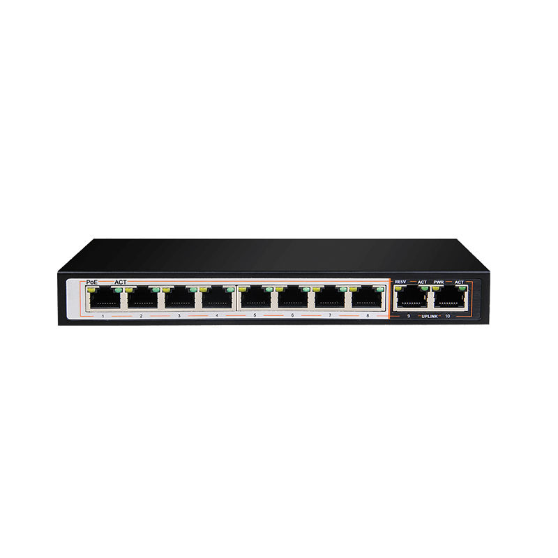 DGS-1010P-CN, D-Link DGS Series Desktop Unmanaged PoE Switch, 8xGigabit PoE + 1xGigabit + 1xSFP, 20G Backplane, Max 55W PoE