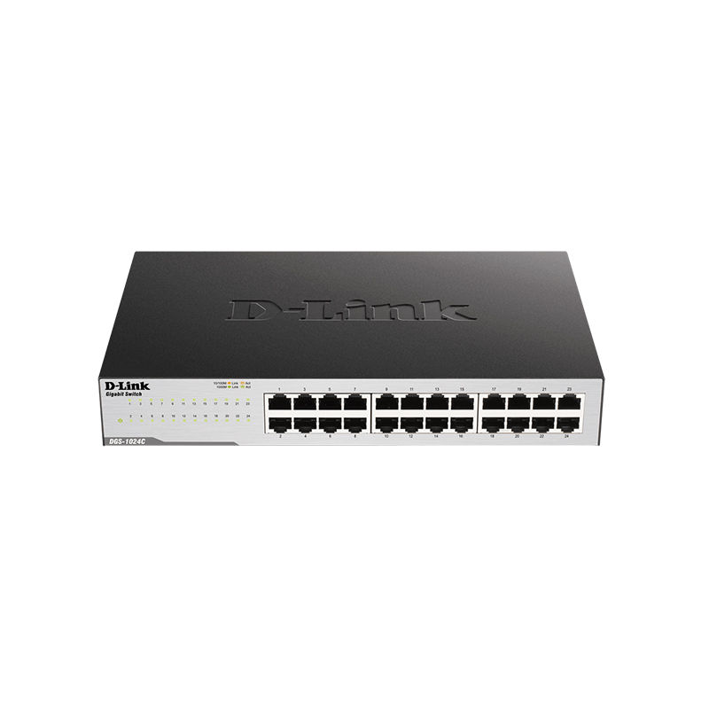 DGS-1024C, D-Link Unmanaged Switch, 24xGE ports/48Gbps BW/35.7Mpps