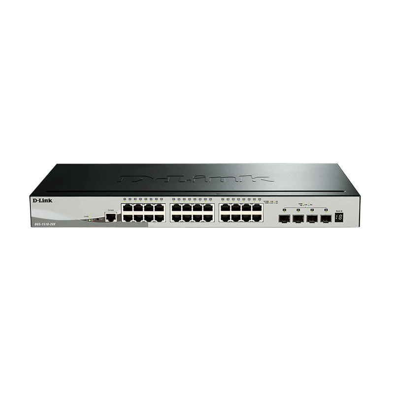 DGS-1510-28X, D-Link DGS-1510 Switch, 24xGigabit+4x10G SFP+/336Gbps/Static Routing