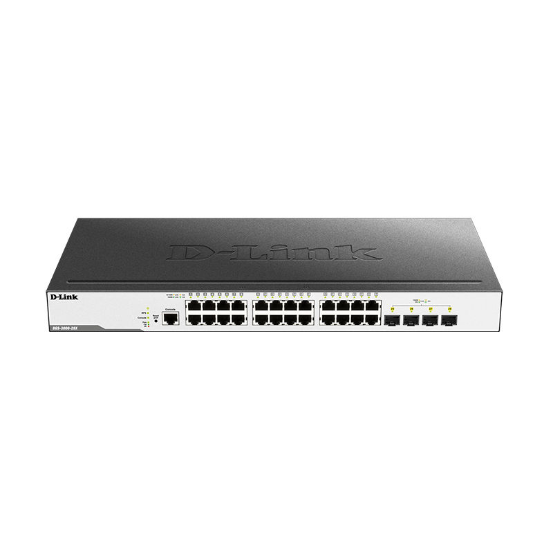 DGS-3000-28X, D-Link DGS-3000 Switch, 24xGigabit Ethernet/4x10G SFP+/336Gbps switching/108Mpps forwarding