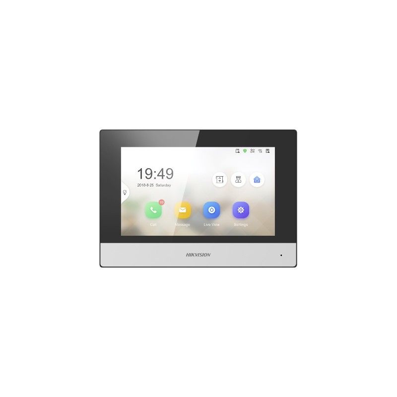 DS-KH6320-WTE1, Hikvision KH6 Series IP-Based Indoor Station, 7" Touch Screen/2MP Camera/Wi-Fi