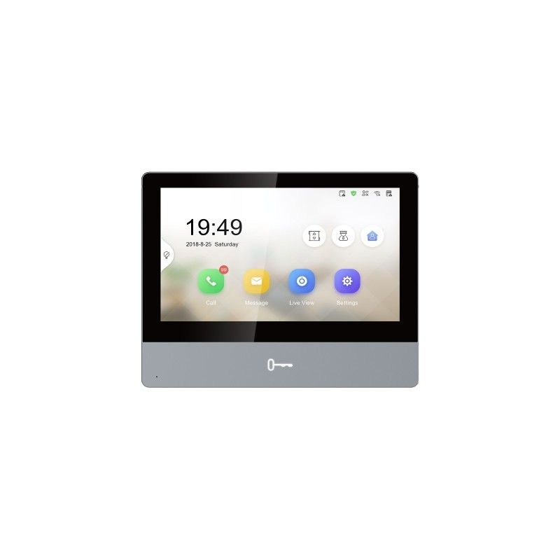DS-KH8350-WTE1, Hikvision DS-KH Series IP Indoor Station, 7" touch screen/Wi-Fi/PoE