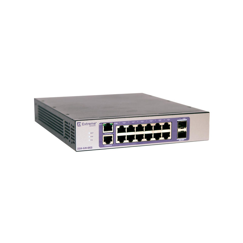 210-12t-GE2, Extreme 210 Series Switch, 12xGE ports/Flexible management/For SMBs