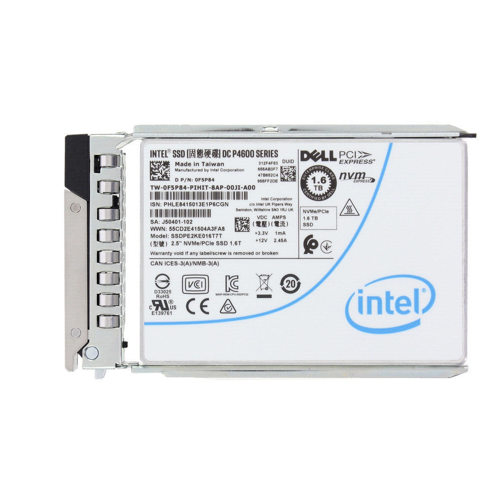 F5P84 - Dell 1.6TB PCI Express NVMe TLC 2.5" Solid State Drive